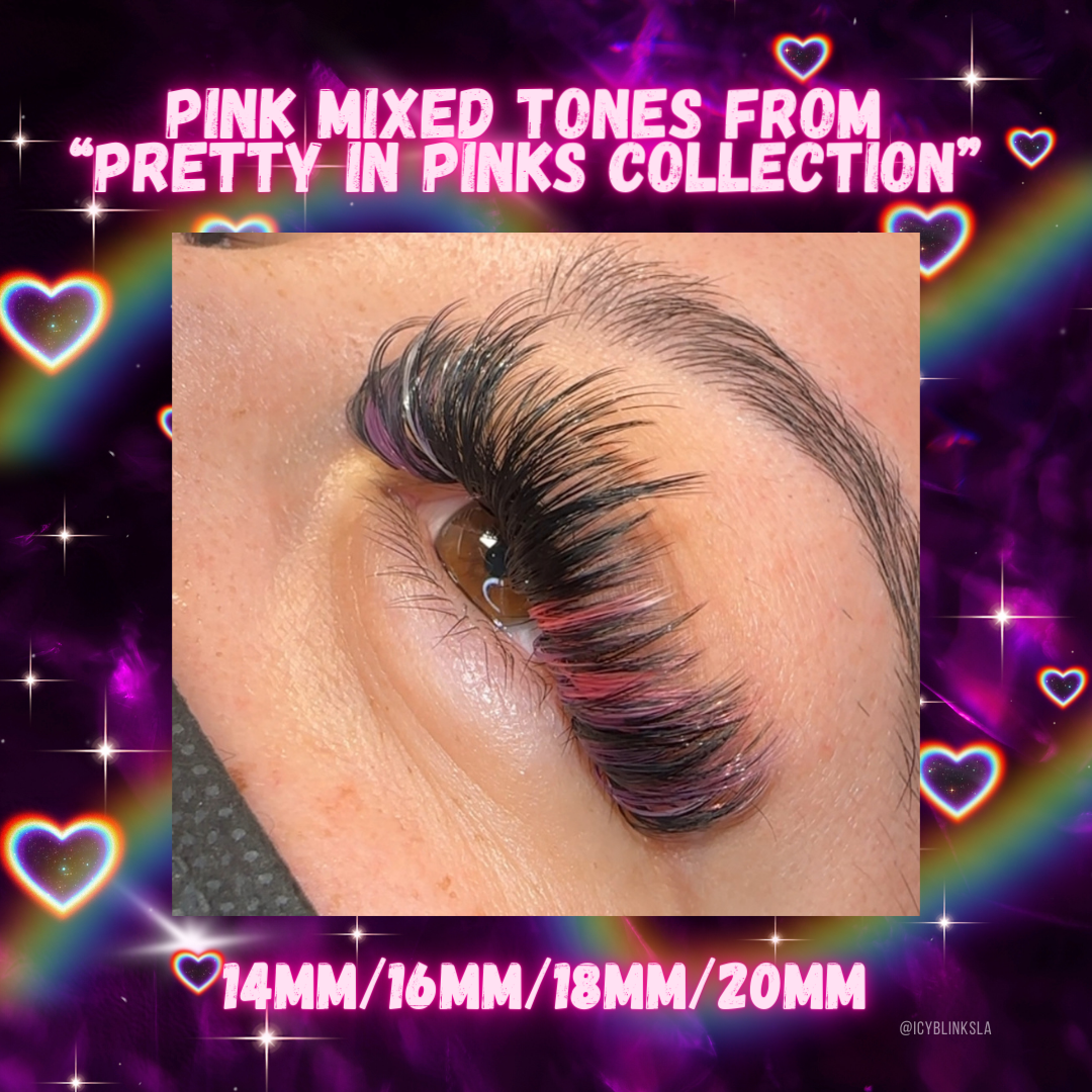 Pretty in PINKS Collection π D curl 0.03 Mix Tray (14/16/18/20mm)