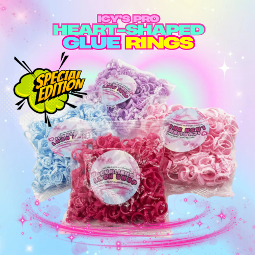 Heart Shaped Glue Rings (100 pcs)