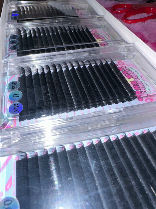 U Curl Matte Black Mix Tray | (12-18mm)