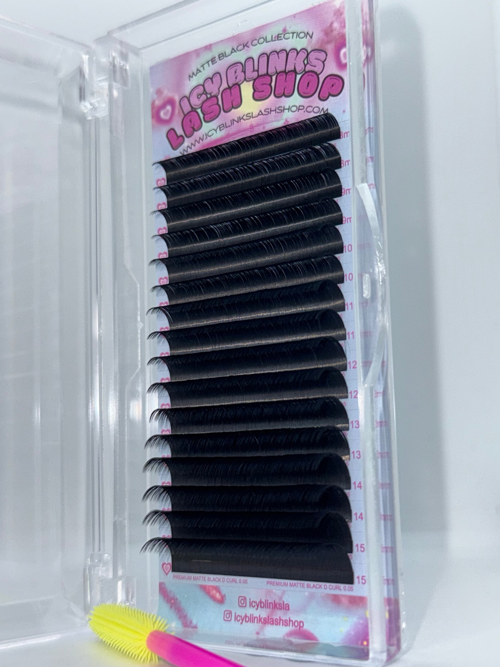 D Curl 0.03/ 0.05 Matte Black (Single Length Tray) 💫 – ICY BLINKS